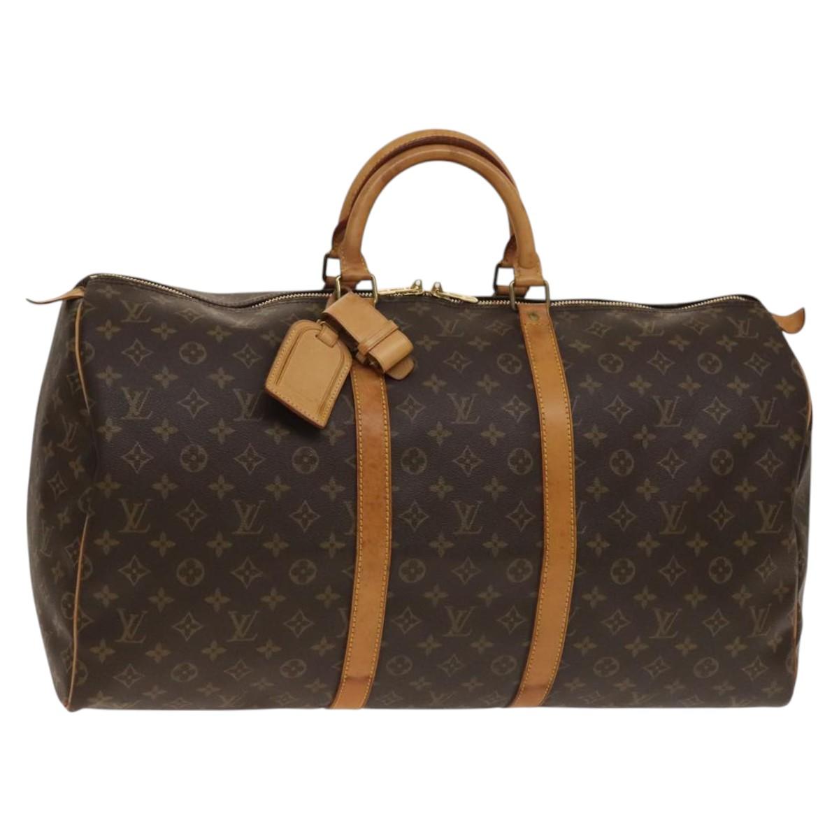 LOUIS VUITTON Monogram Keepall 55 Boston Bag M41424 LV Auth 142205