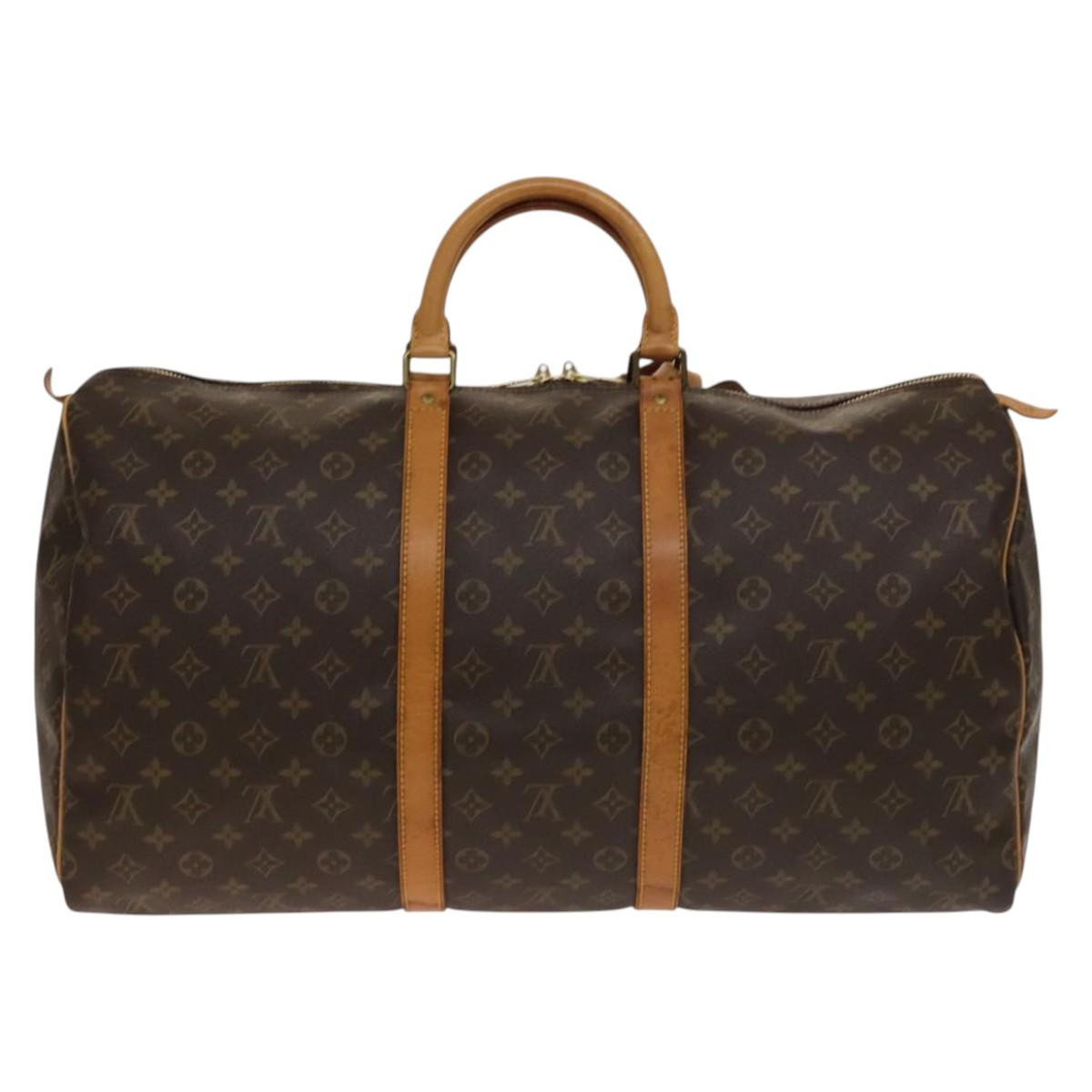 LOUIS VUITTON Monogram Keepall 55 Boston Bag M41424 LV Auth 142205