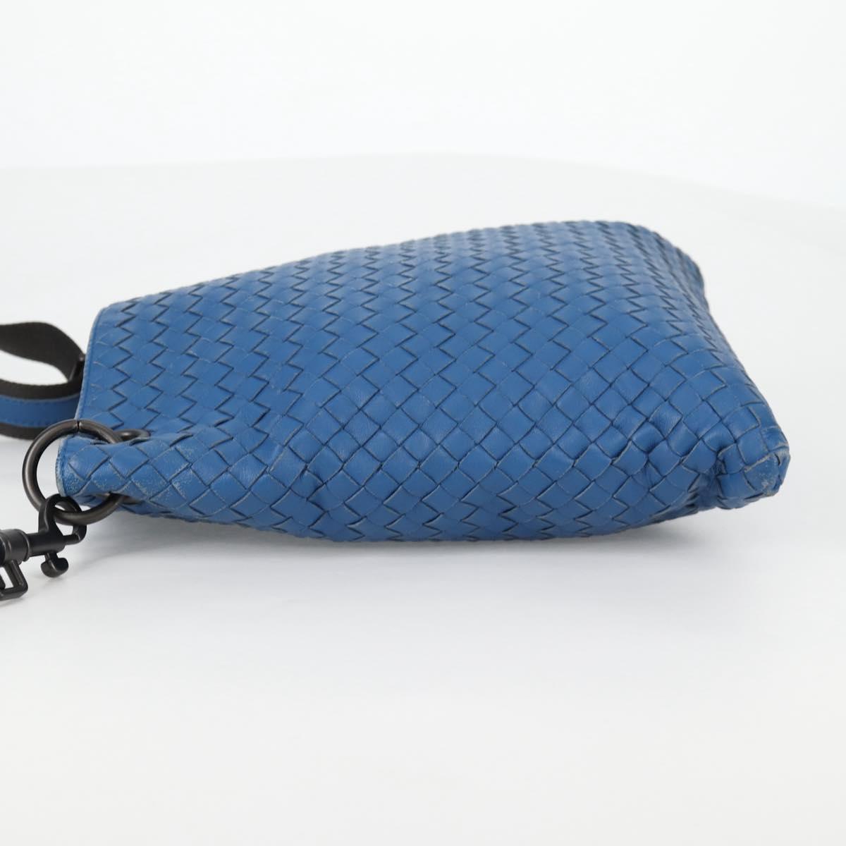 BOTTEGA VENETA INTRECCIATO Shoulder Bag Leather Blue Auth 142212V