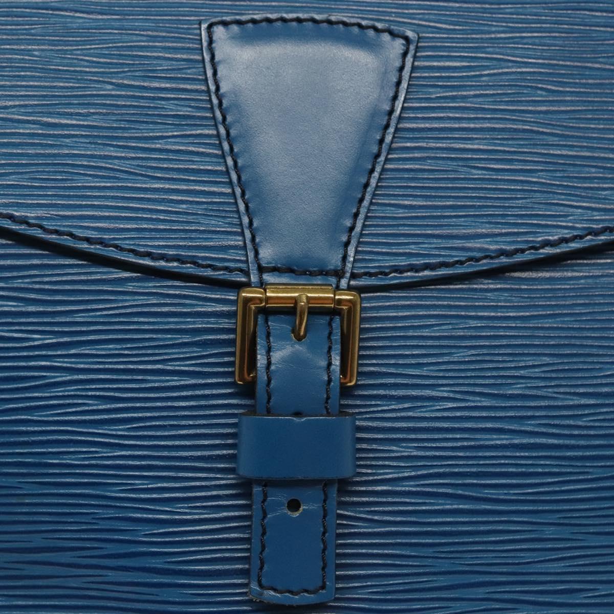LOUIS VUITTON Epi June Feuille Shoulder Bag Blue M52155 LV Auth 142219