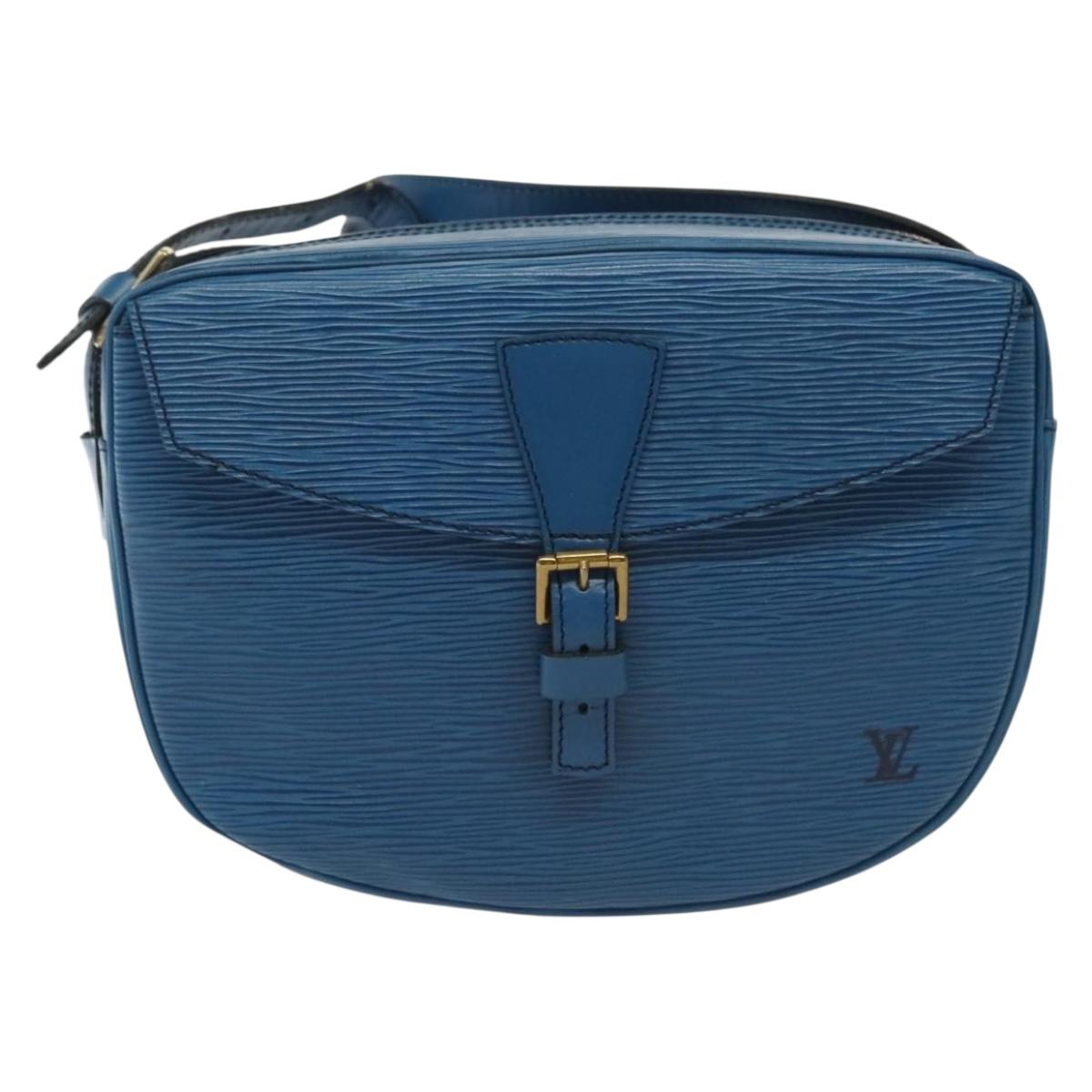 LOUIS VUITTON Epi June Feuille Shoulder Bag Blue M52155 LV Auth 142219