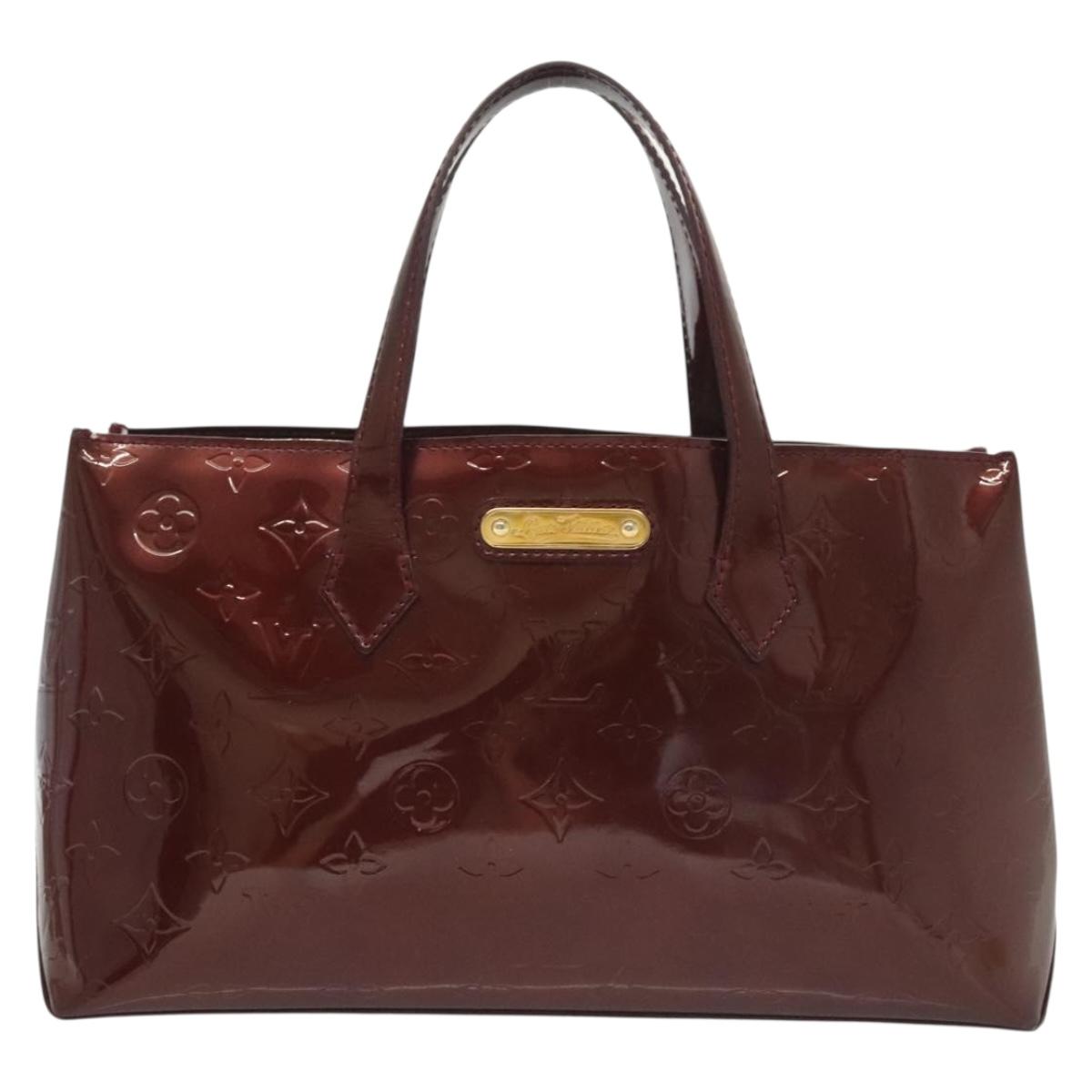 LOUIS VUITTON Monogram Vernis Wilshire PM Bag Rouge Favist M91644 LV Auth 142226