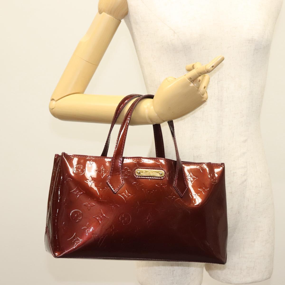 LOUIS VUITTON Monogram Vernis Wilshire PM Bag Rouge Favist M91644 LV Auth 142226