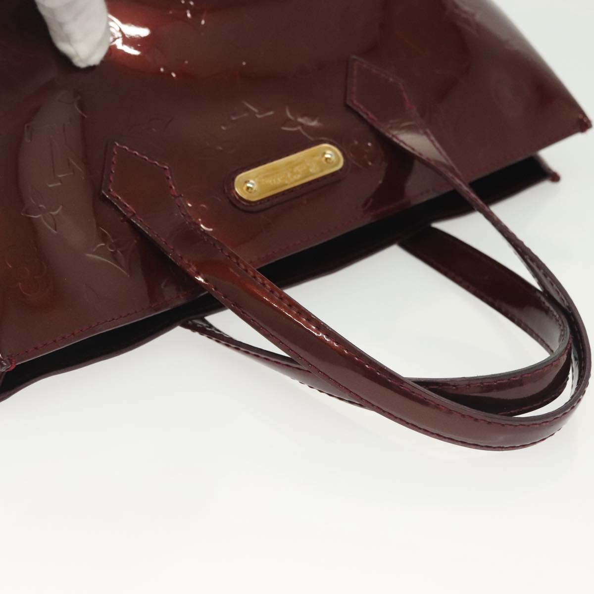 LOUIS VUITTON Monogram Vernis Wilshire PM Bag Rouge Favist M91644 LV Auth 142226
