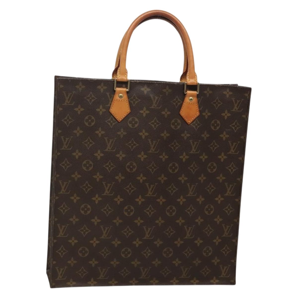 LOUIS VUITTON Monogram Sac Plat Hand Bag M51140 LV Auth 142230