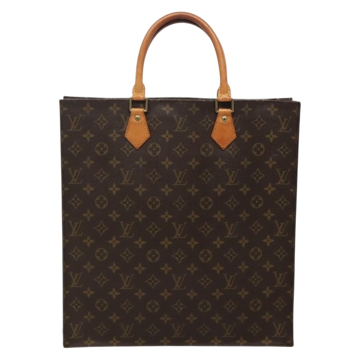 LOUIS VUITTON Monogram Sac Plat Hand Bag M51140 LV Auth 142230