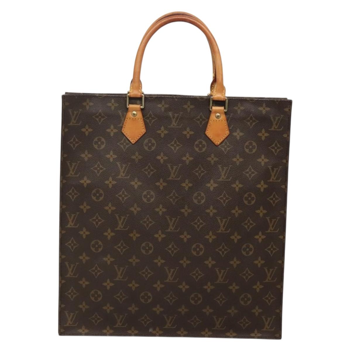 LOUIS VUITTON Monogram Sac Plat Hand Bag M51140 LV Auth 142230