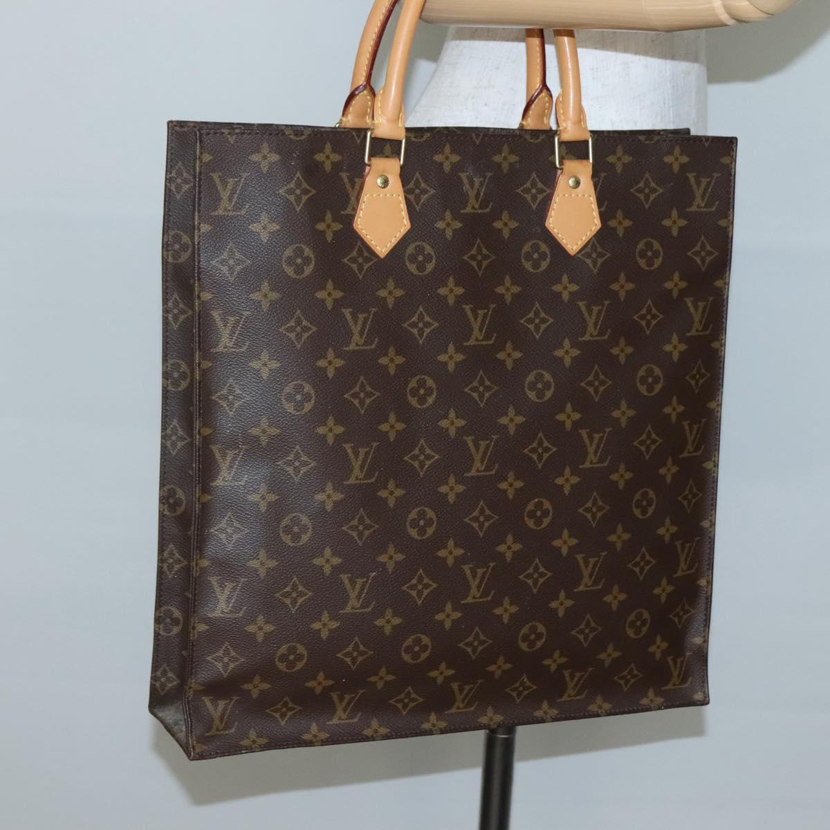 LOUIS VUITTON Monogram Sac Plat Hand Bag M51140 LV Auth 142231