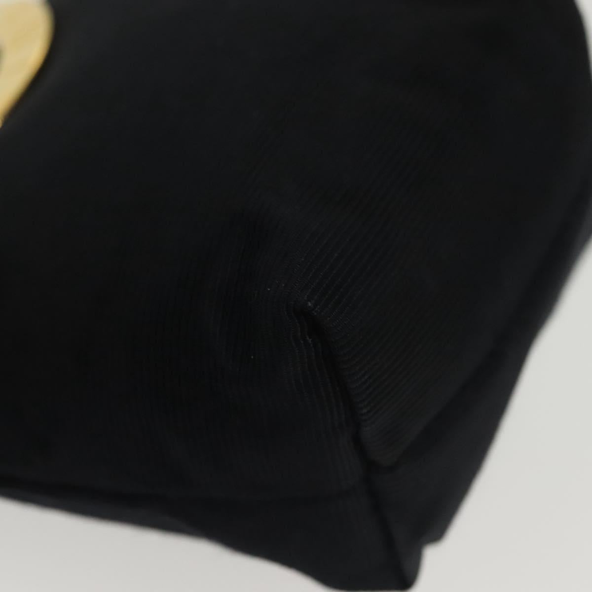 CELINE Pouch Canvas Black Gold Auth 142239