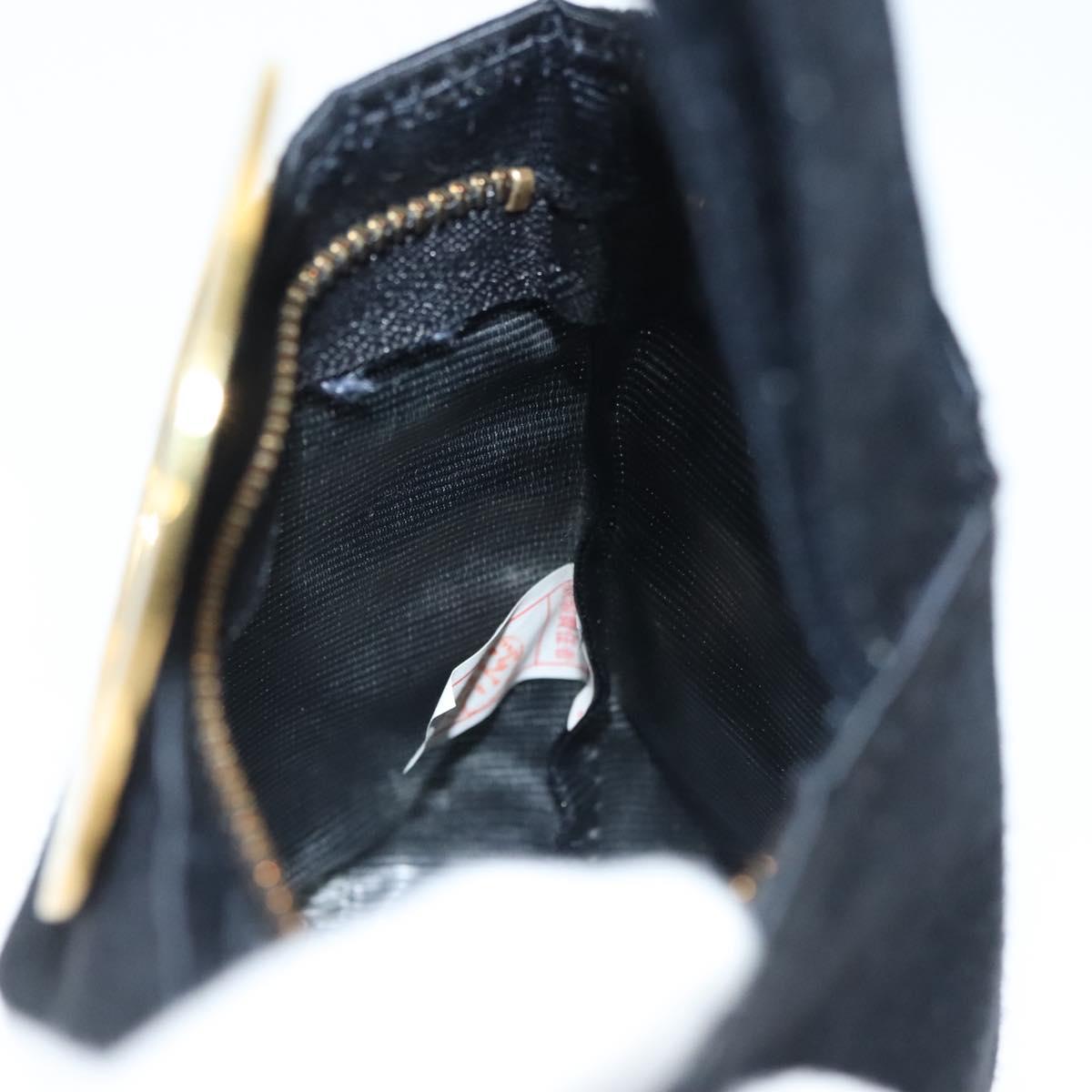 CELINE Pouch Canvas Black Gold Auth 142239