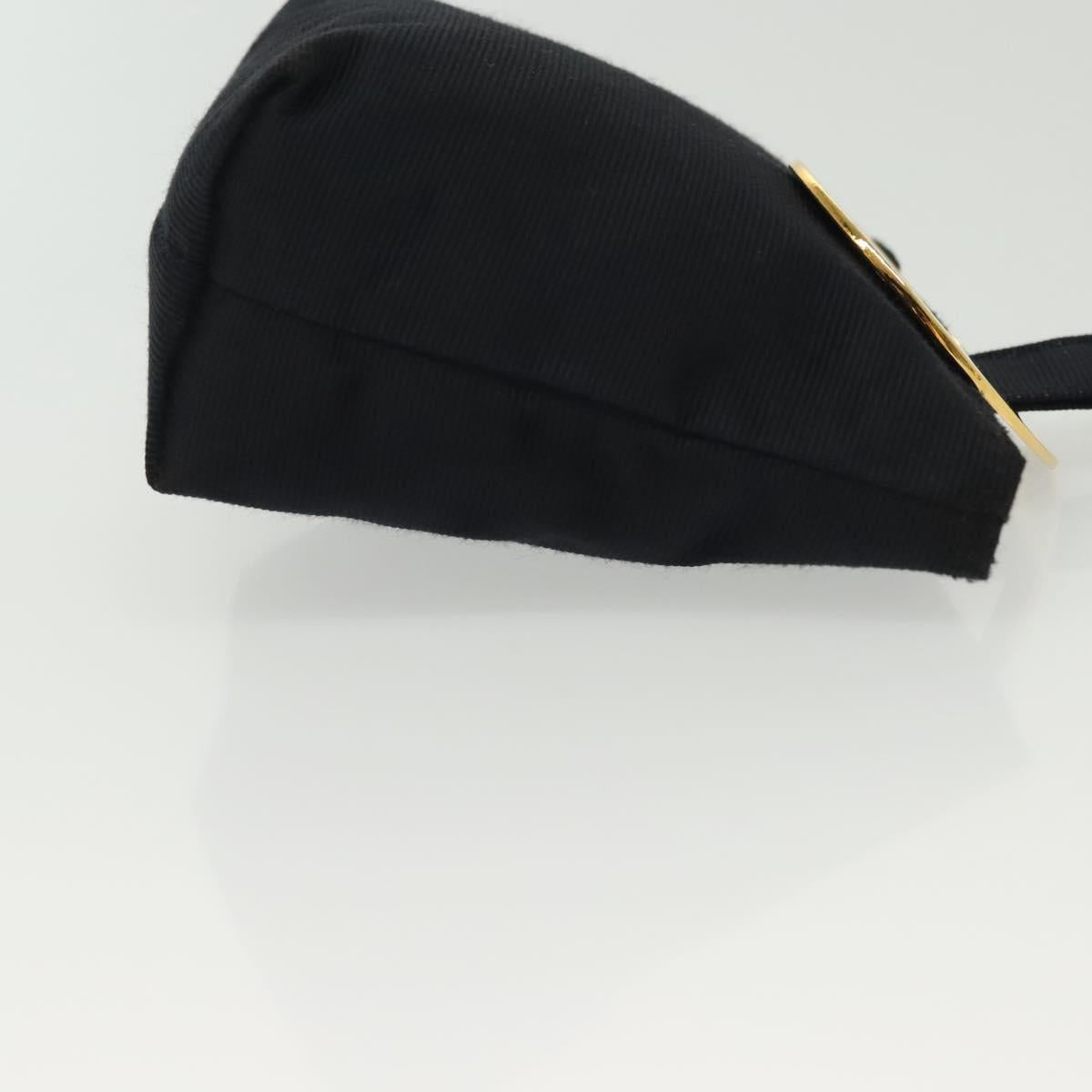 CELINE Pouch Canvas Black Gold Auth 142239