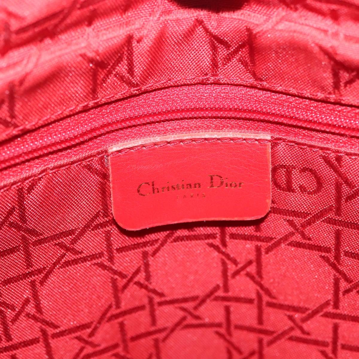 Christian Dior Canage Hand Bag Nylon Black Gold Auth 142241