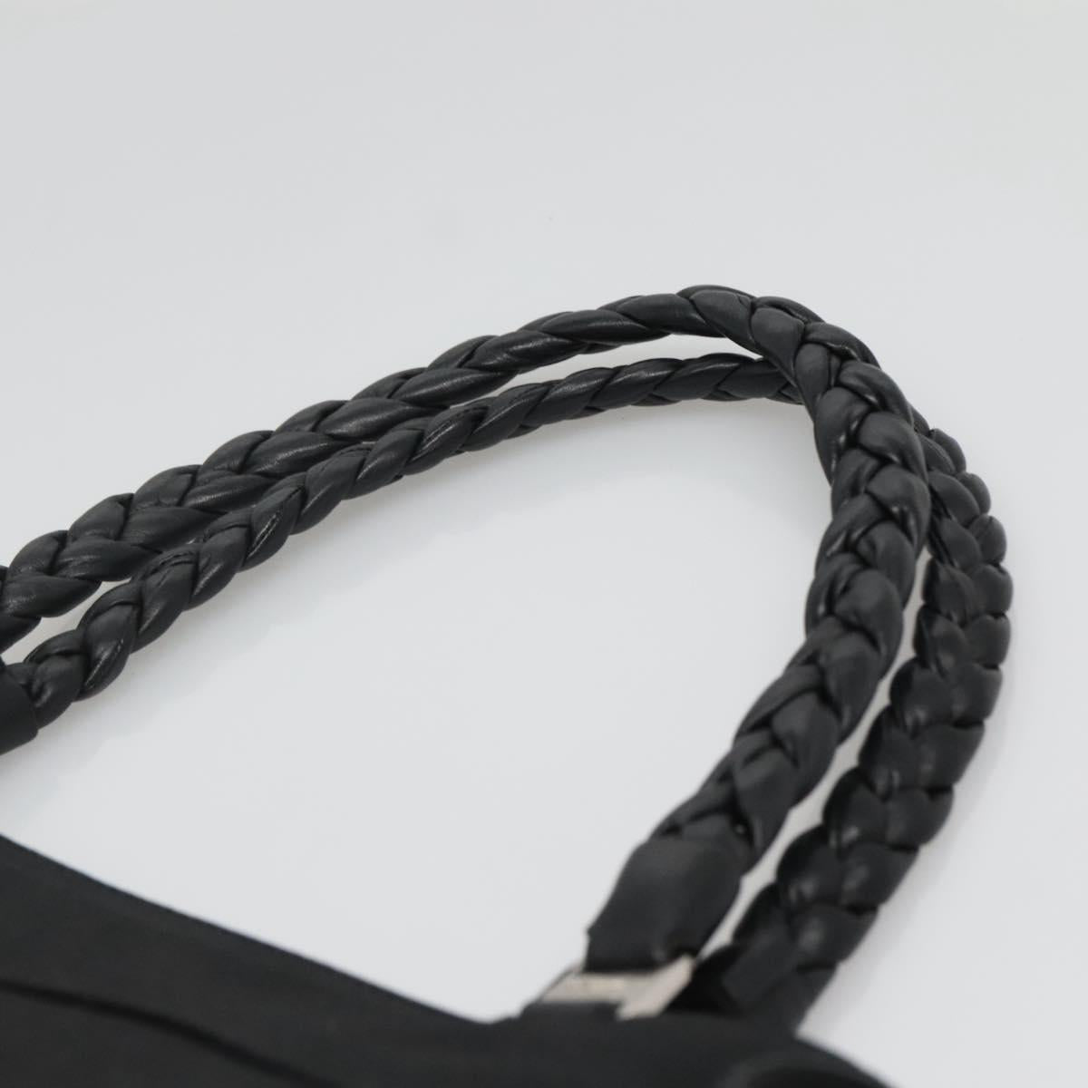 Salvatore Ferragamo Vala Hand Bag Canvas Black Silver Auth 142249