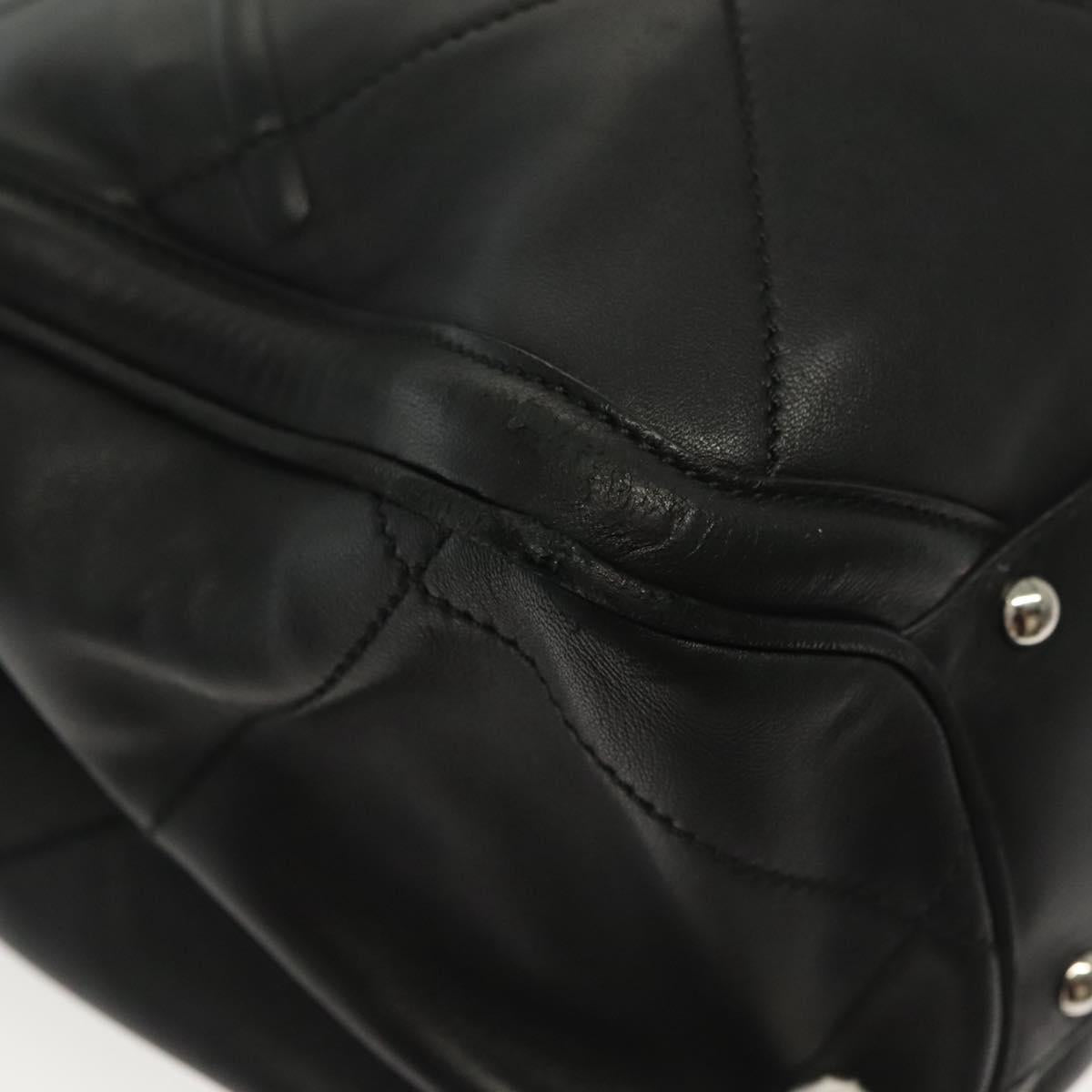 Salvatore Ferragamo Vala Hand Bag Leather Black Silver Auth 142250