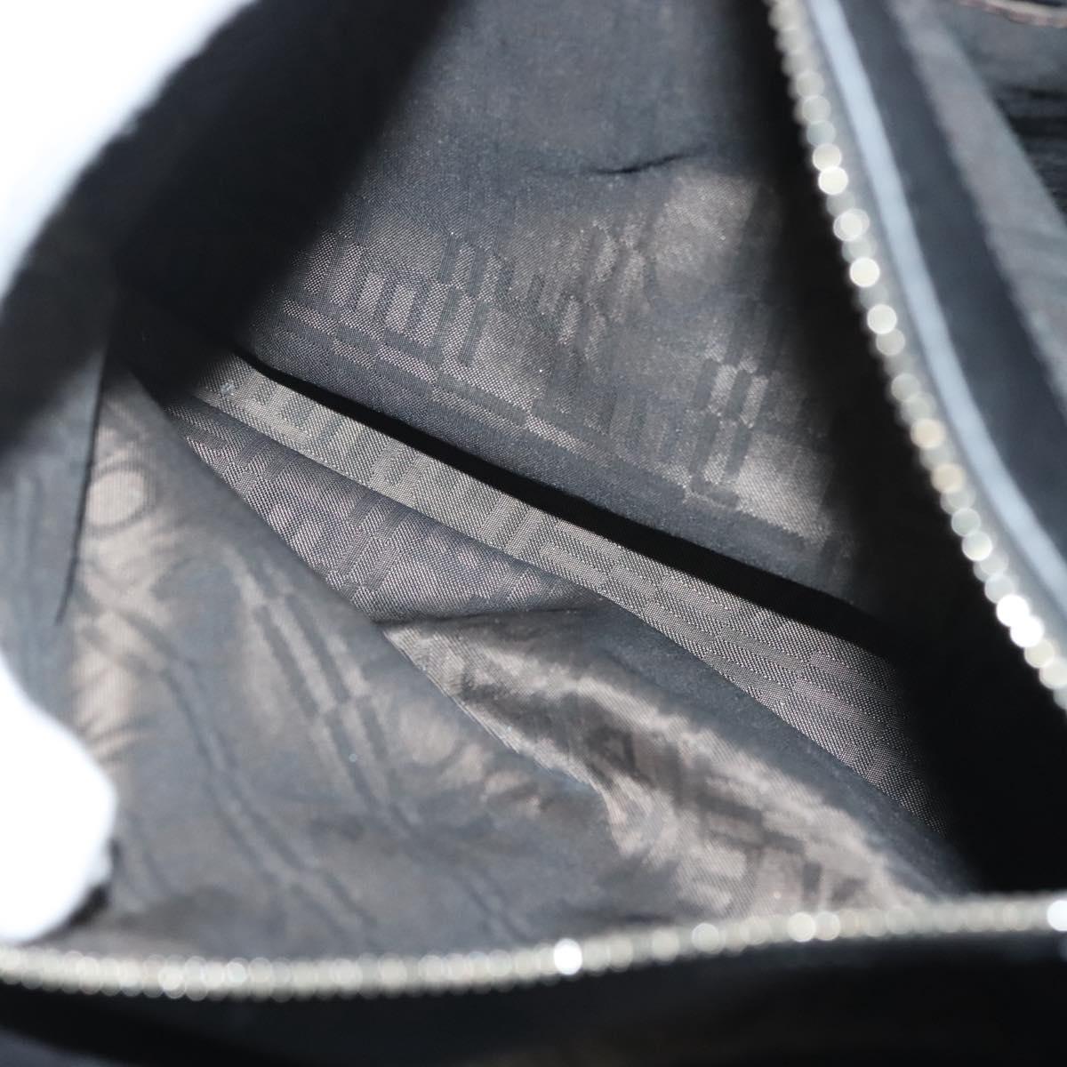 Salvatore Ferragamo Vala Hand Bag Leather Black Silver Auth 142250