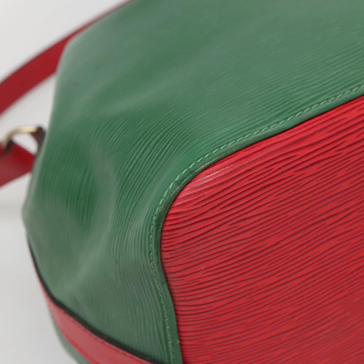 LOUIS VUITTON Epi Petit Noe Shoulder Bag Bicolor Green Red M44147 LV Auth 142256