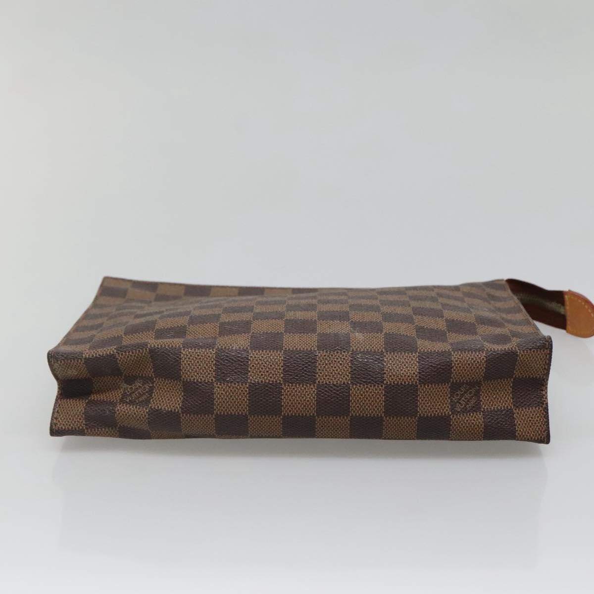 LOUIS VUITTON Damier Ebene Poche Toilette 26 Pouch N47543 LV Auth 142258