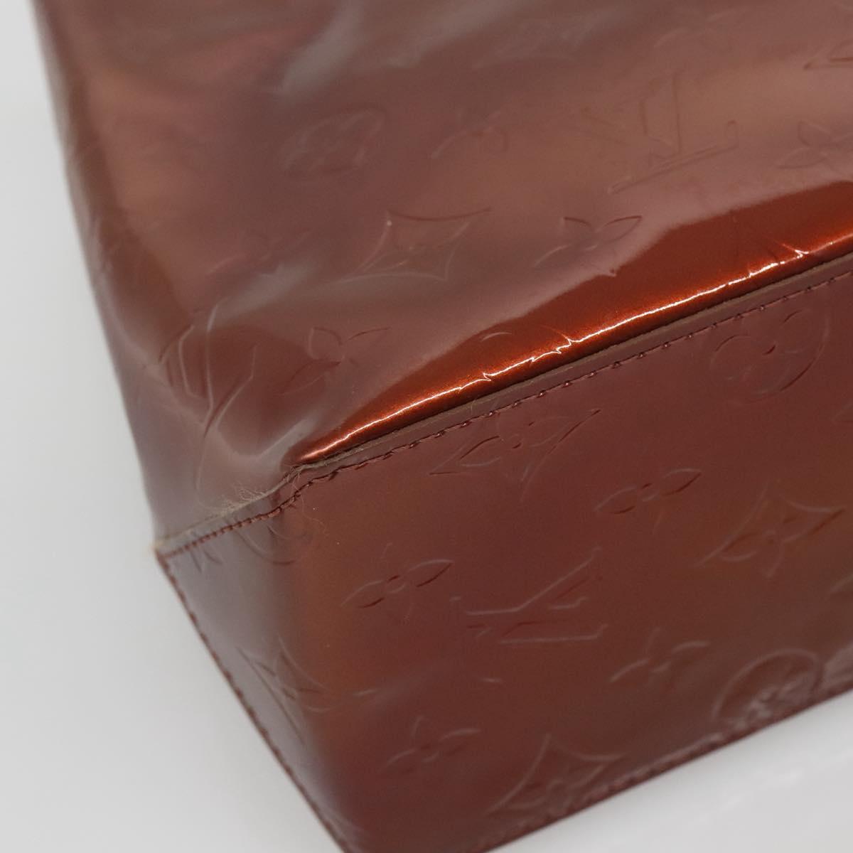 LOUIS VUITTON Monogram Vernis Reade PM Hand Bag Bronze M91146 LV Auth 142262