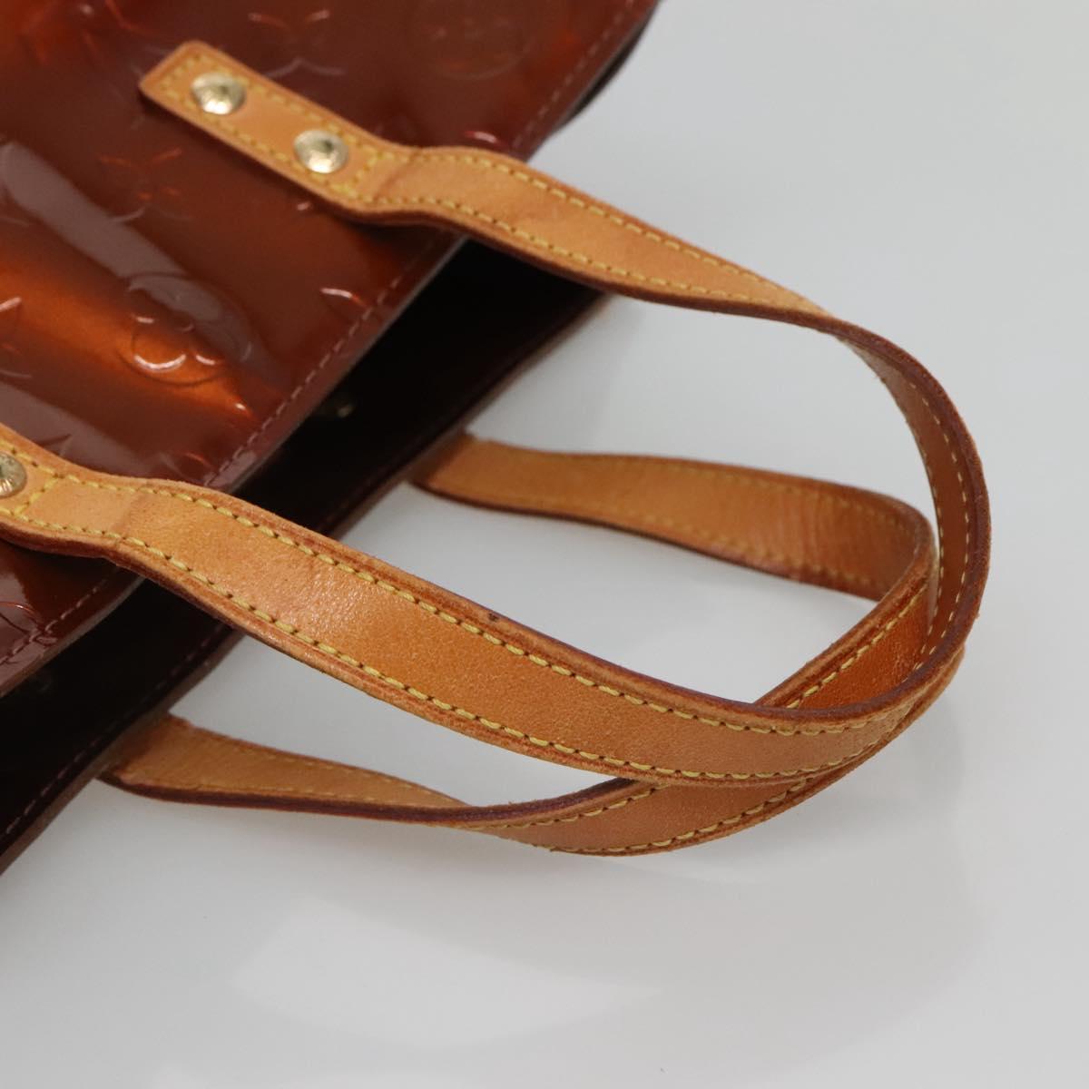 LOUIS VUITTON Monogram Vernis Reade PM Hand Bag Bronze M91146 LV Auth 142262