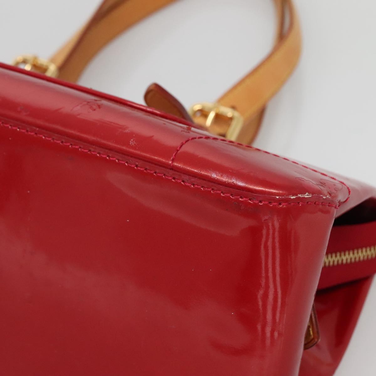 LOUIS VUITTON Vernis Rosewood Avenue Hand Bag Pomme D'amour M93507 Auth 142264