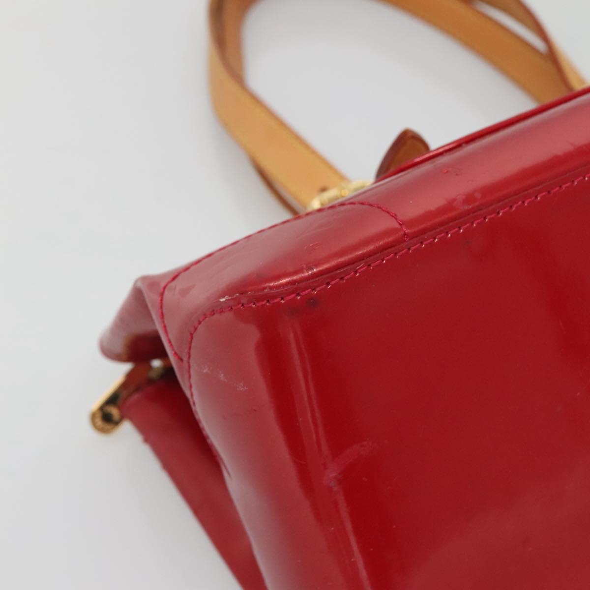 LOUIS VUITTON Vernis Rosewood Avenue Hand Bag Pomme D'amour M93507 Auth 142264