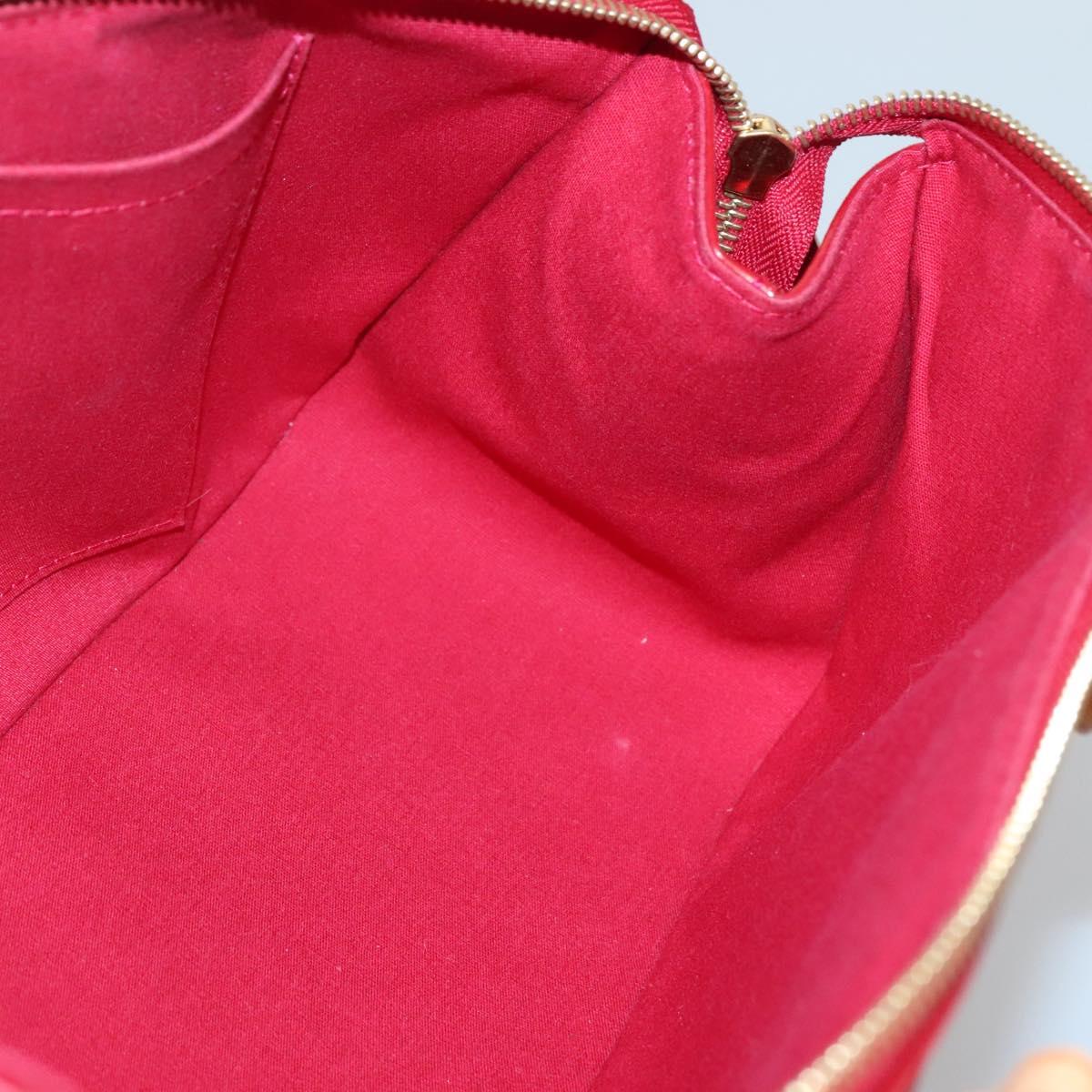 LOUIS VUITTON Vernis Rosewood Avenue Hand Bag Pomme D'amour M93507 Auth 142264