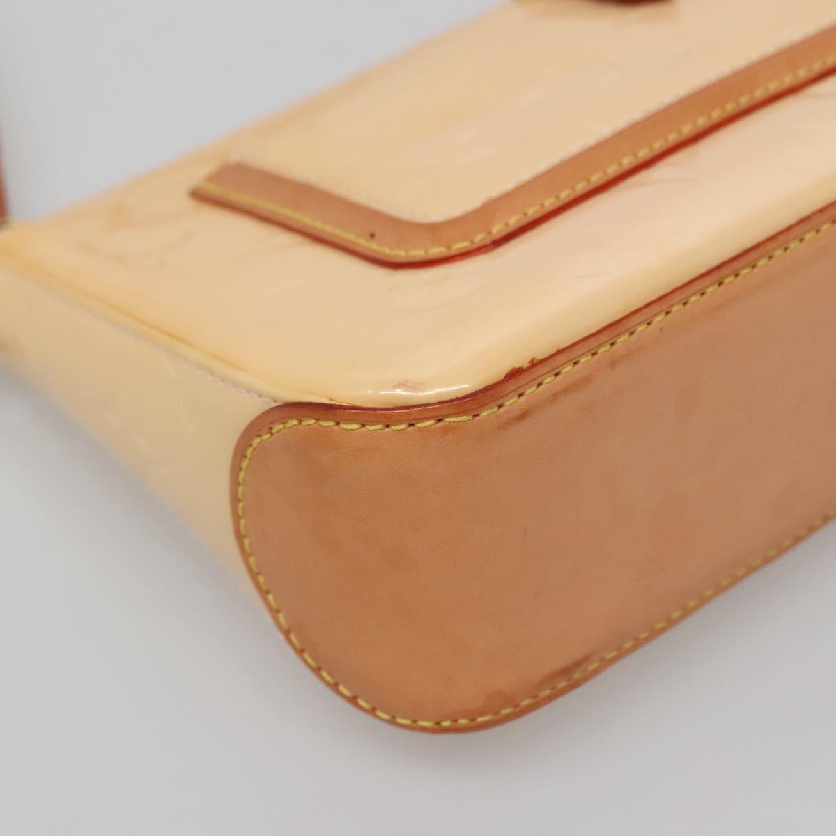 LOUIS VUITTON Vernis Mallory Square Accessory Pouch Pink M91292 LV Auth 142265