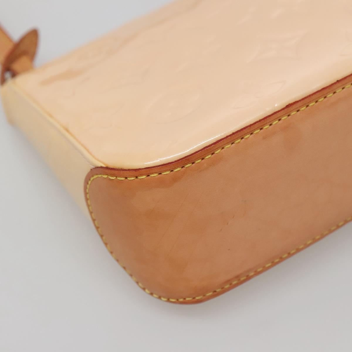 LOUIS VUITTON Vernis Mallory Square Accessory Pouch Pink M91292 LV Auth 142265