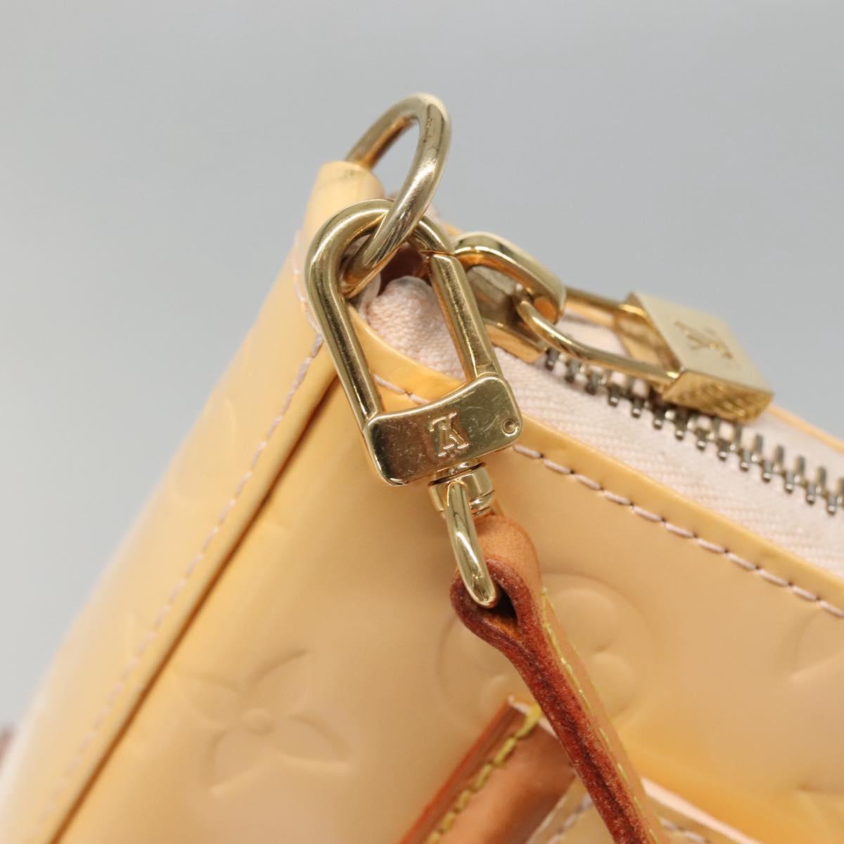 LOUIS VUITTON Vernis Mallory Square Accessory Pouch Pink M91292 LV Auth 142265