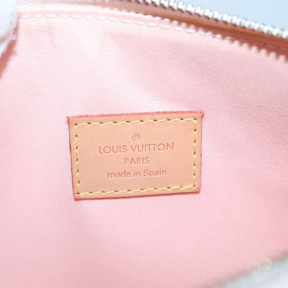 LOUIS VUITTON Vernis Mallory Square Accessory Pouch Pink M91292 LV Auth 142265