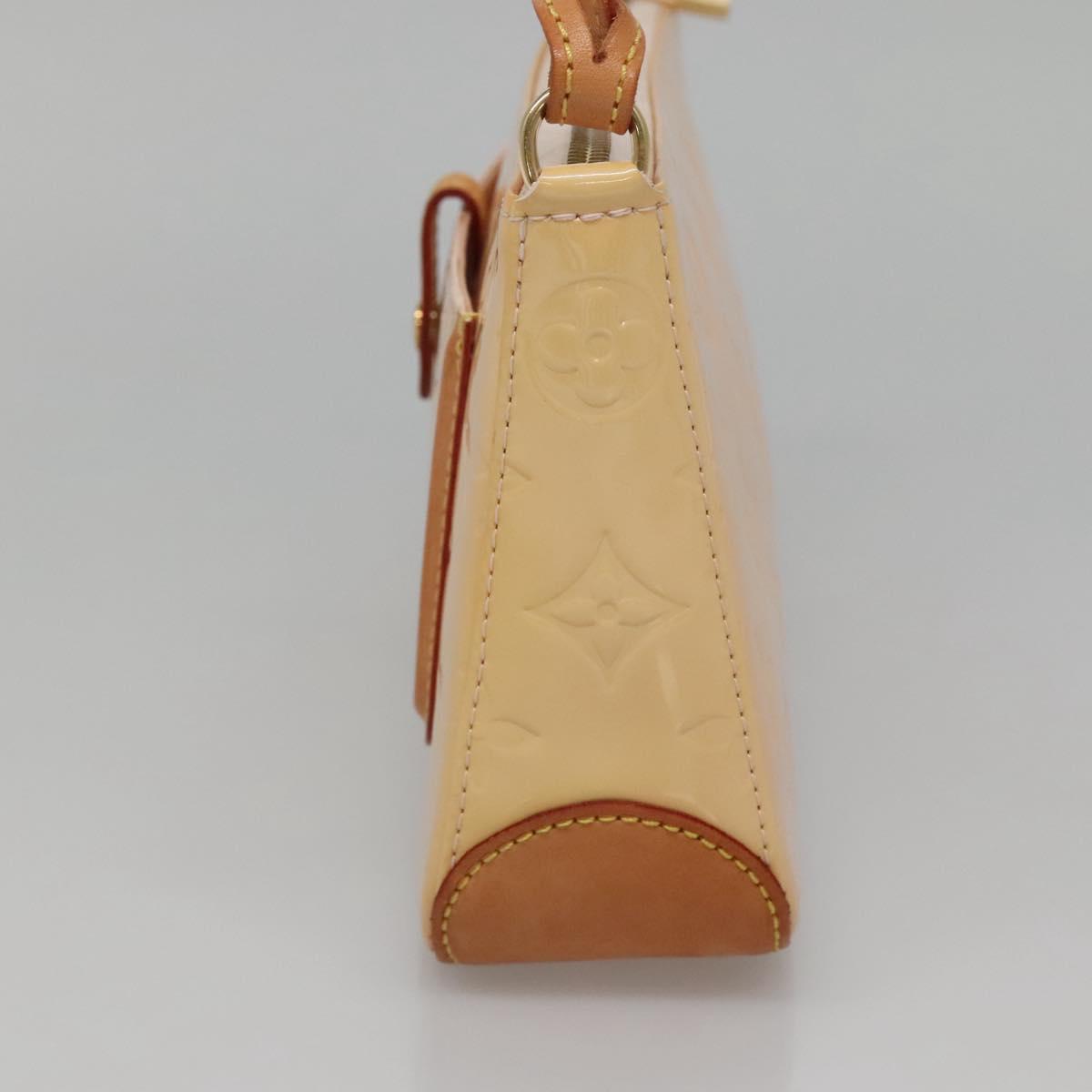 LOUIS VUITTON Vernis Mallory Square Accessory Pouch Pink M91292 LV Auth 142265