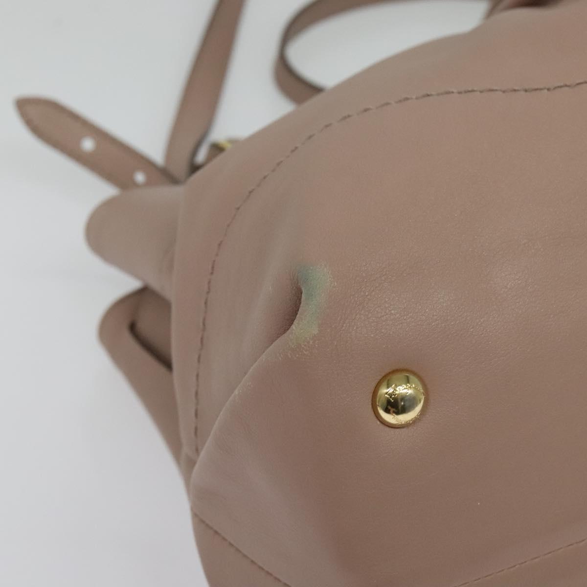 Salvatore Ferragamo Gancini Hand Bag Leather 2way Purple Gold Auth 142267