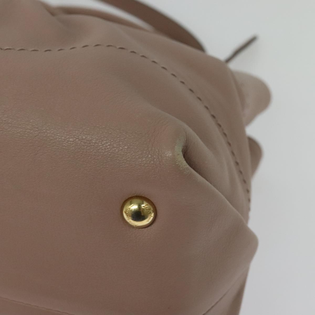 Salvatore Ferragamo Gancini Hand Bag Leather 2way Purple Gold Auth 142267