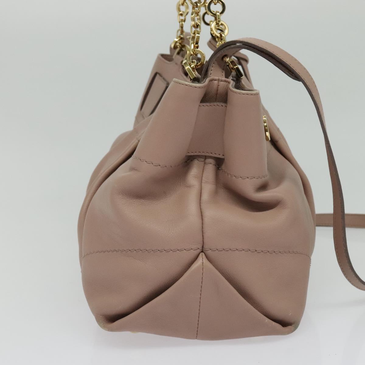 Salvatore Ferragamo Gancini Hand Bag Leather 2way Purple Gold Auth 142267