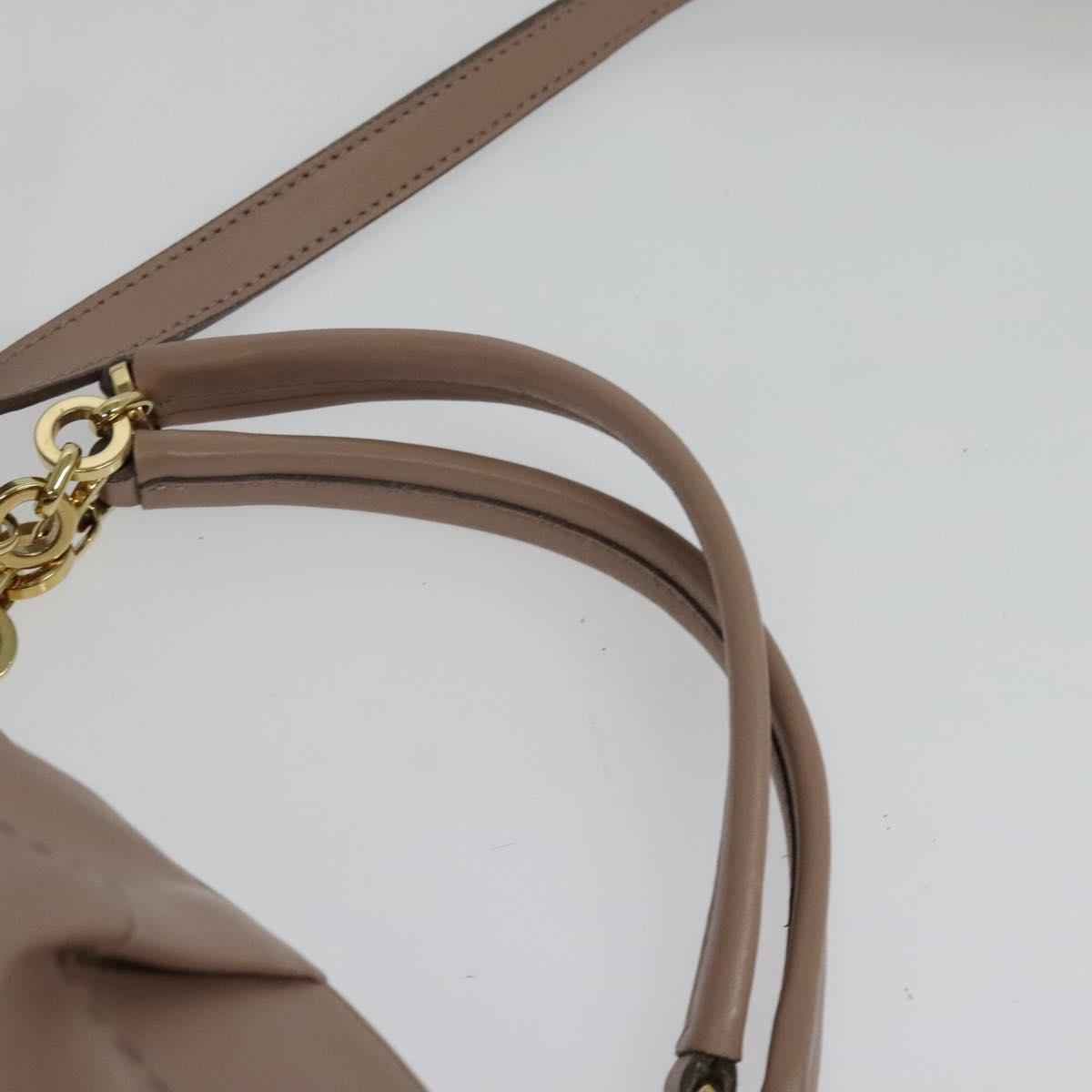 Salvatore Ferragamo Gancini Hand Bag Leather 2way Purple Gold Auth 142267