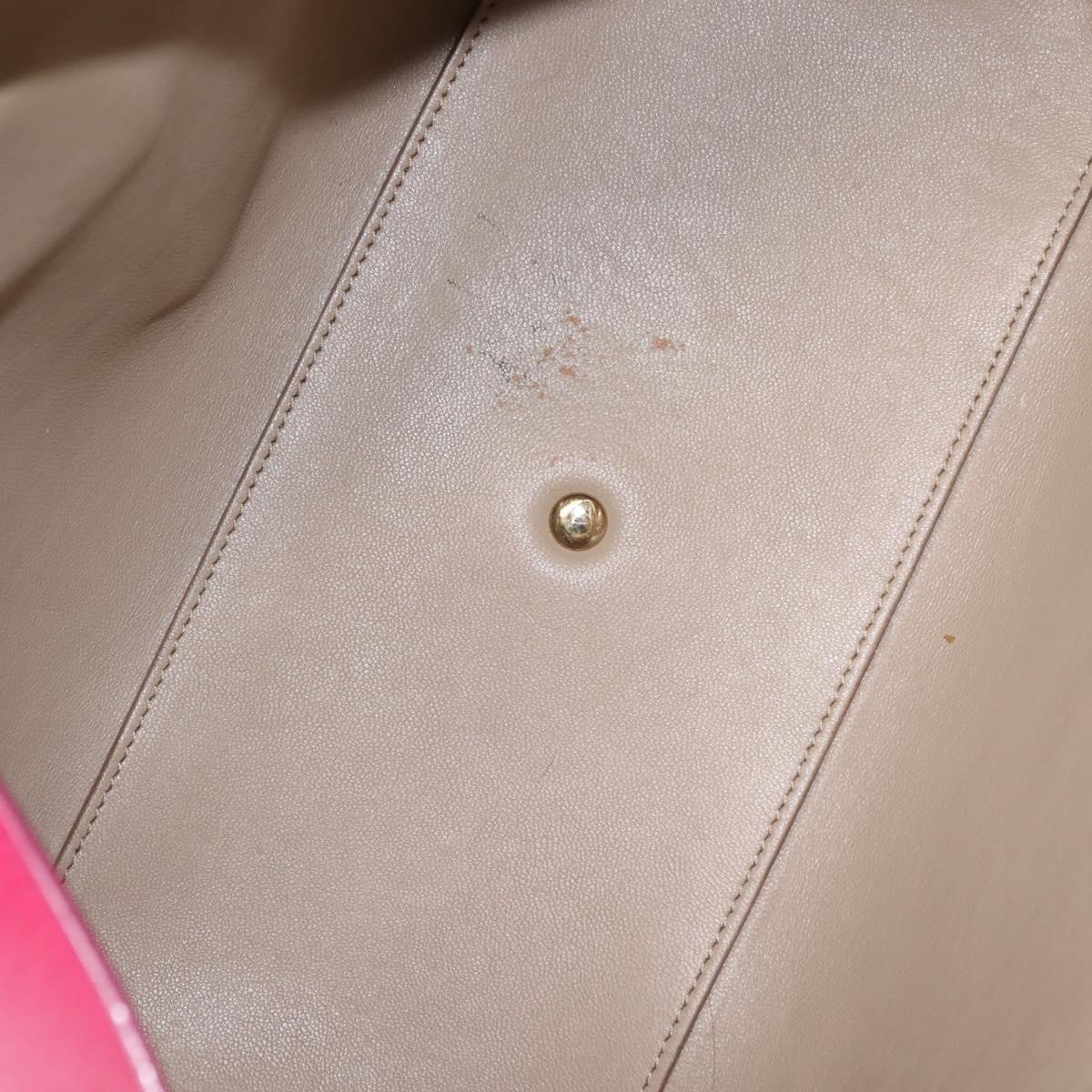 Salvatore Ferragamo Gancini Hand Bag Leather Pink Gold Auth 142269