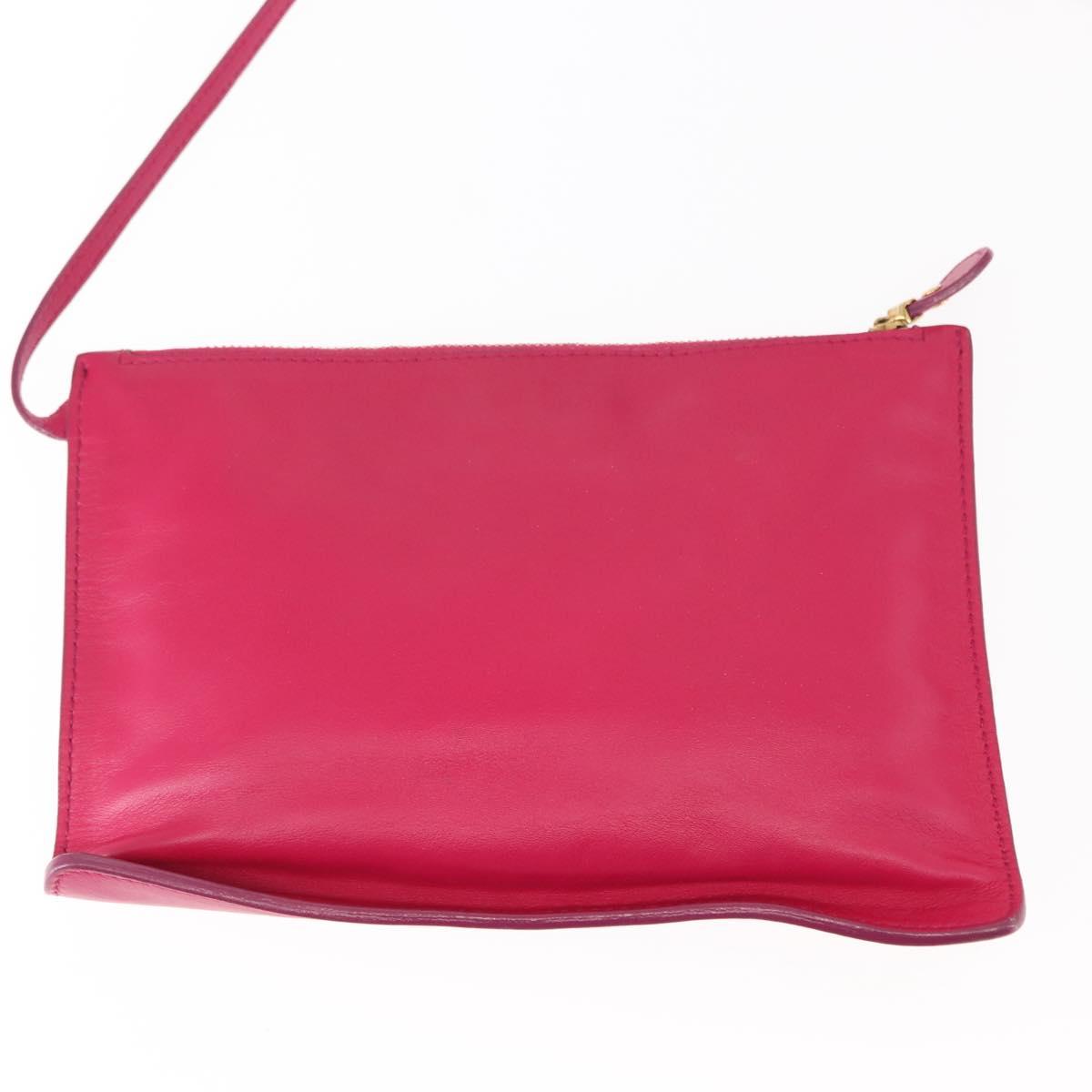 Salvatore Ferragamo Gancini Hand Bag Leather Pink Gold Auth 142269