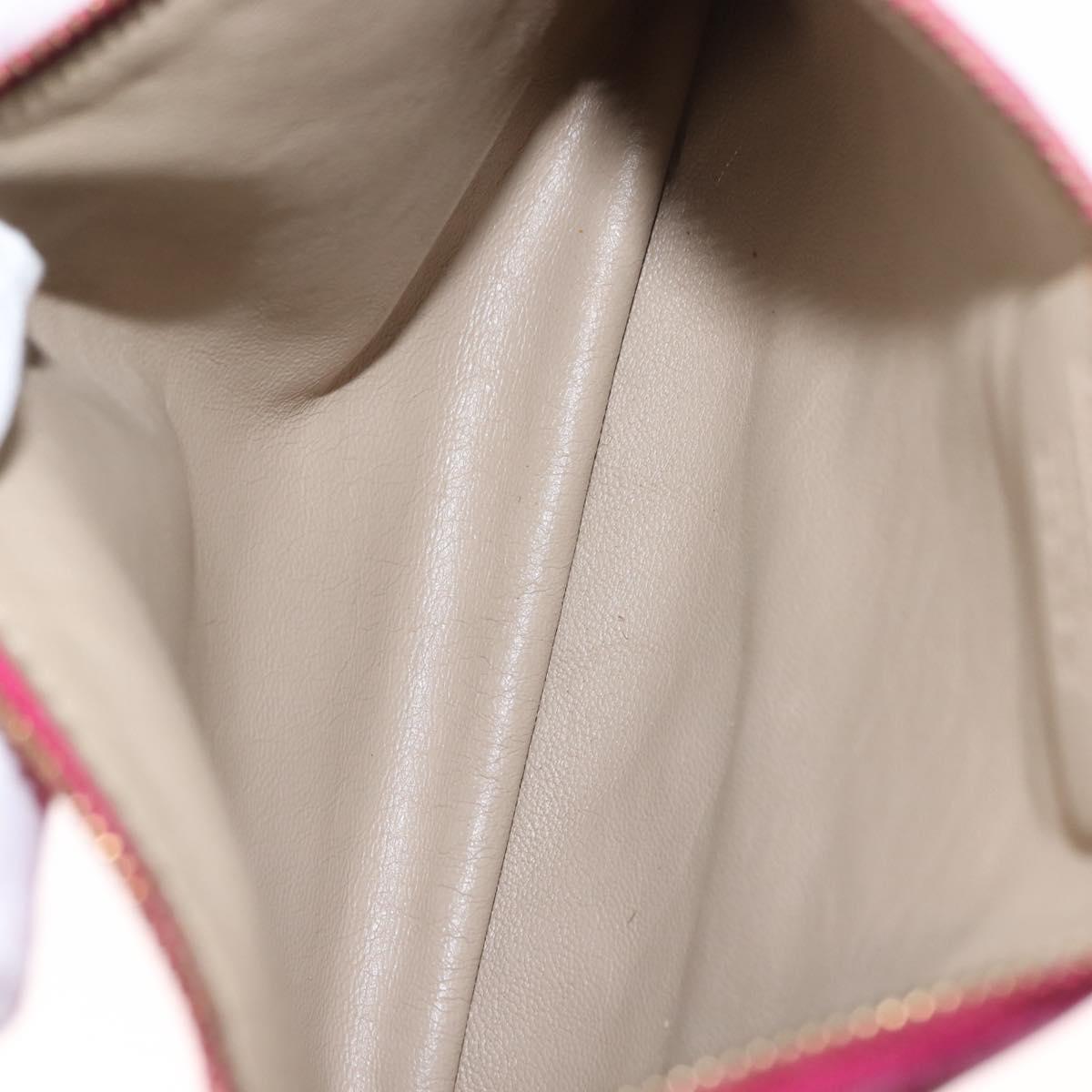 Salvatore Ferragamo Gancini Hand Bag Leather Pink Gold Auth 142269