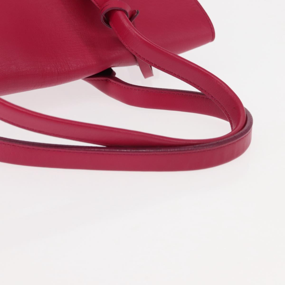 Salvatore Ferragamo Gancini Hand Bag Leather Pink Gold Auth 142269