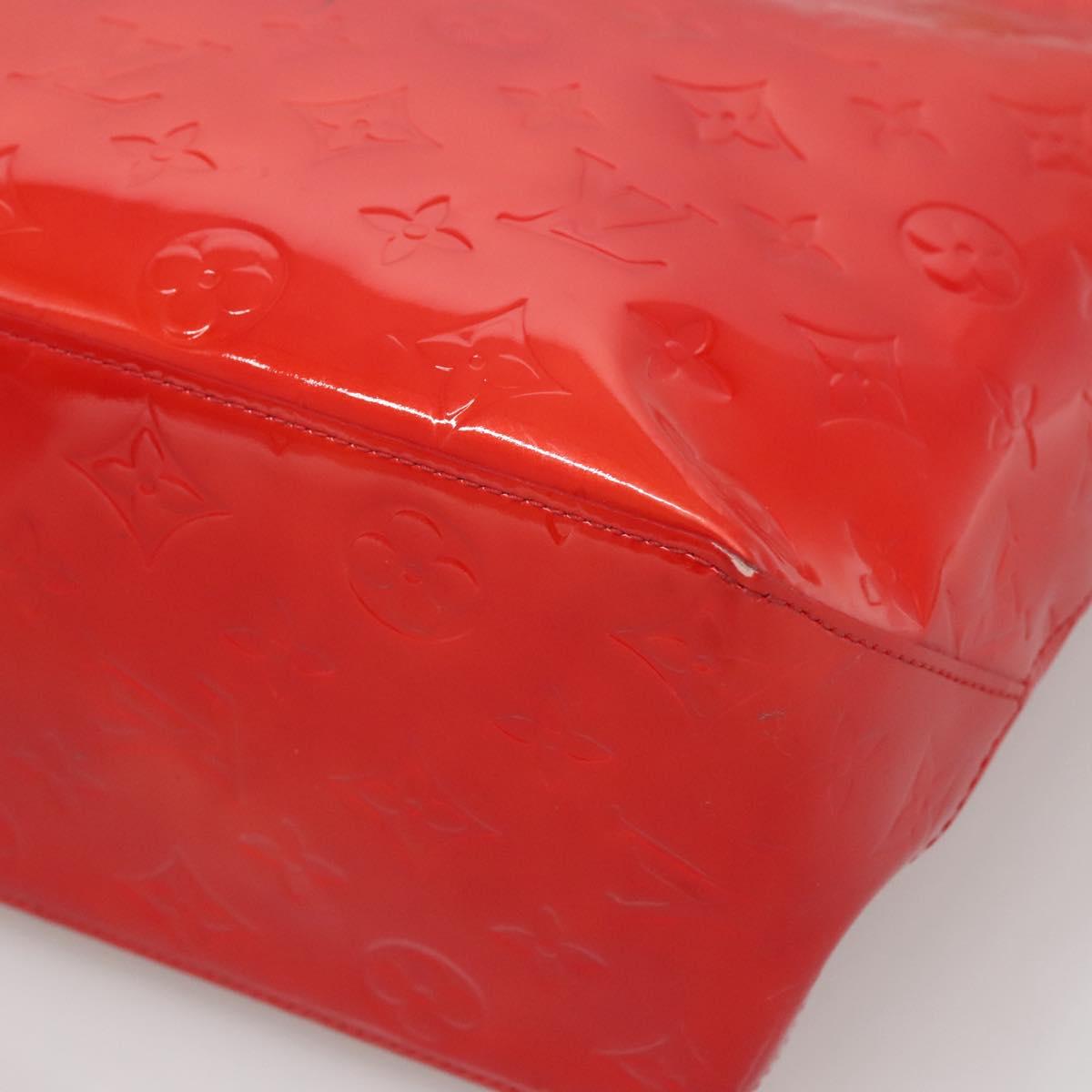 LOUIS VUITTON Monogram Vernis Reade MM Hand Bag Red Rouge M91086 LV Auth 142275