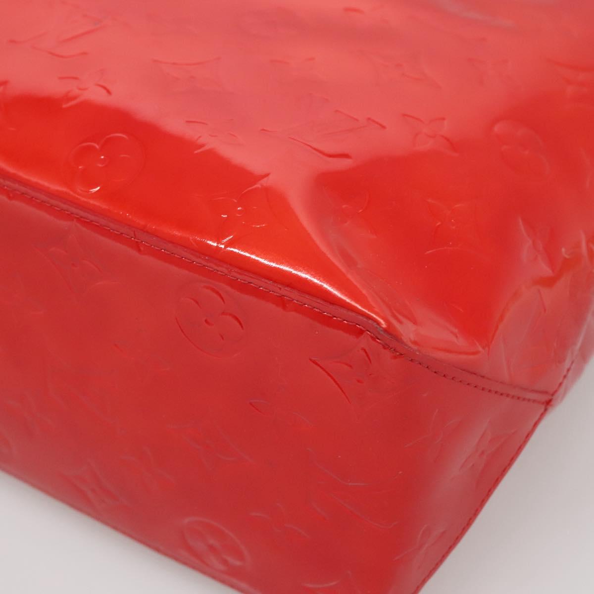 LOUIS VUITTON Monogram Vernis Reade MM Hand Bag Red Rouge M91086 LV Auth 142275