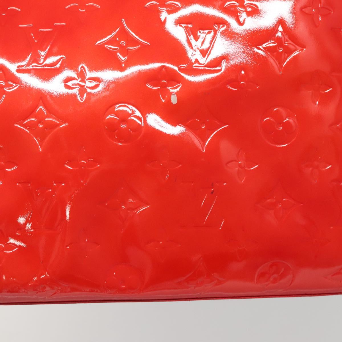 LOUIS VUITTON Monogram Vernis Reade MM Hand Bag Red Rouge M91086 LV Auth 142275