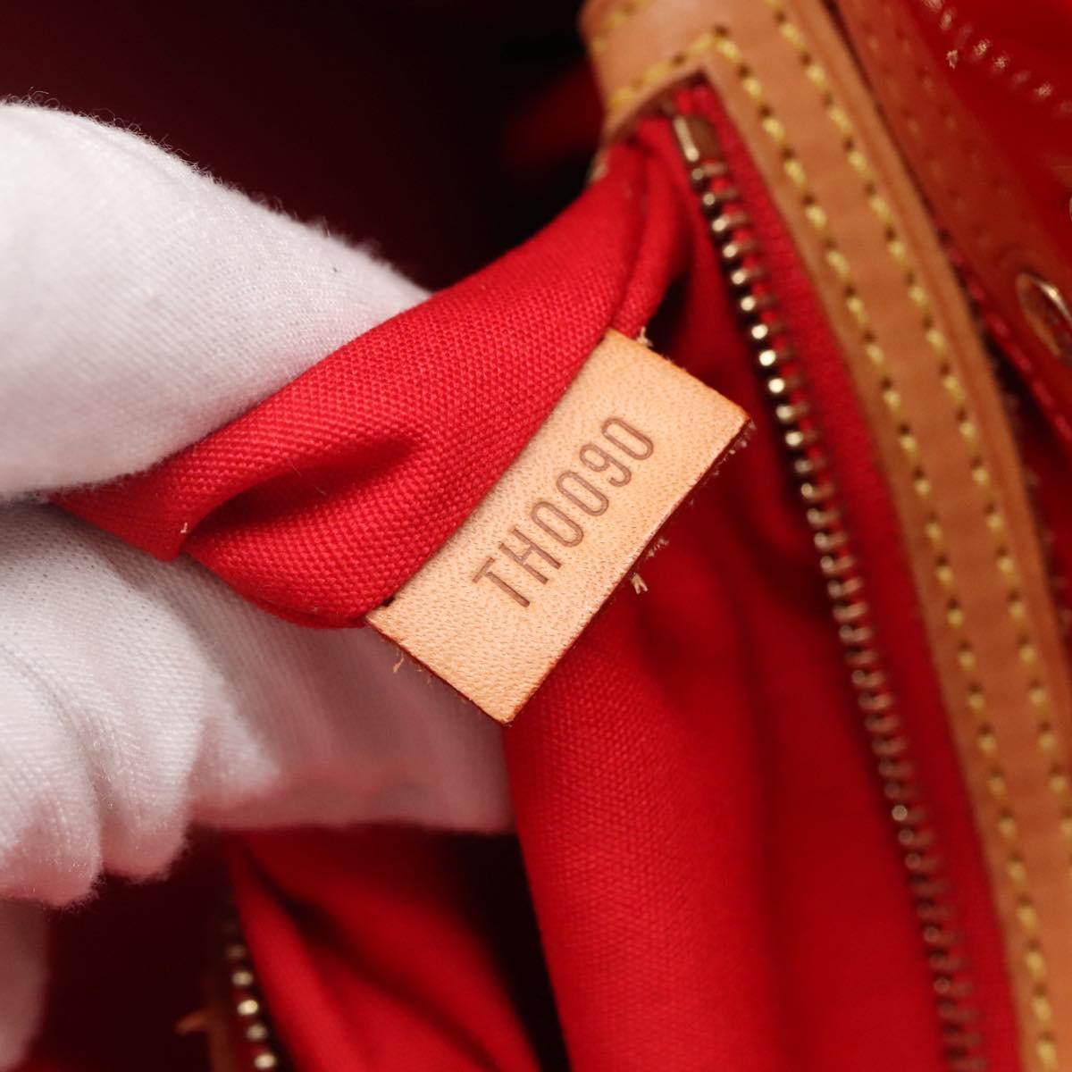 LOUIS VUITTON Monogram Vernis Reade MM Hand Bag Red Rouge M91086 LV Auth 142275