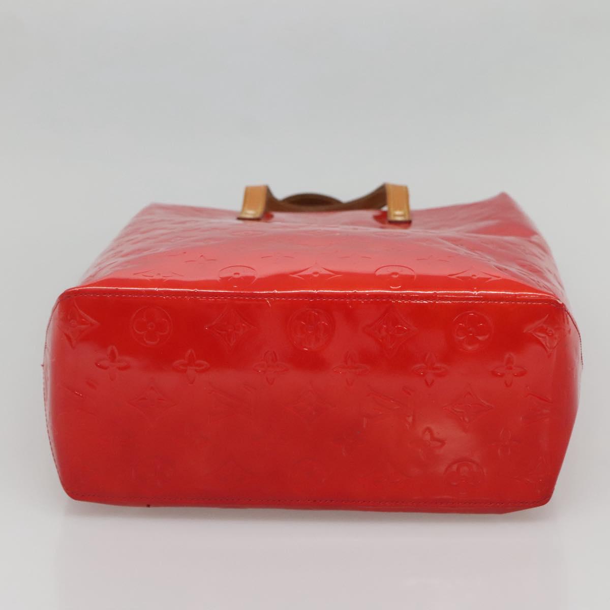 LOUIS VUITTON Monogram Vernis Reade MM Hand Bag Red Rouge M91086 LV Auth 142275