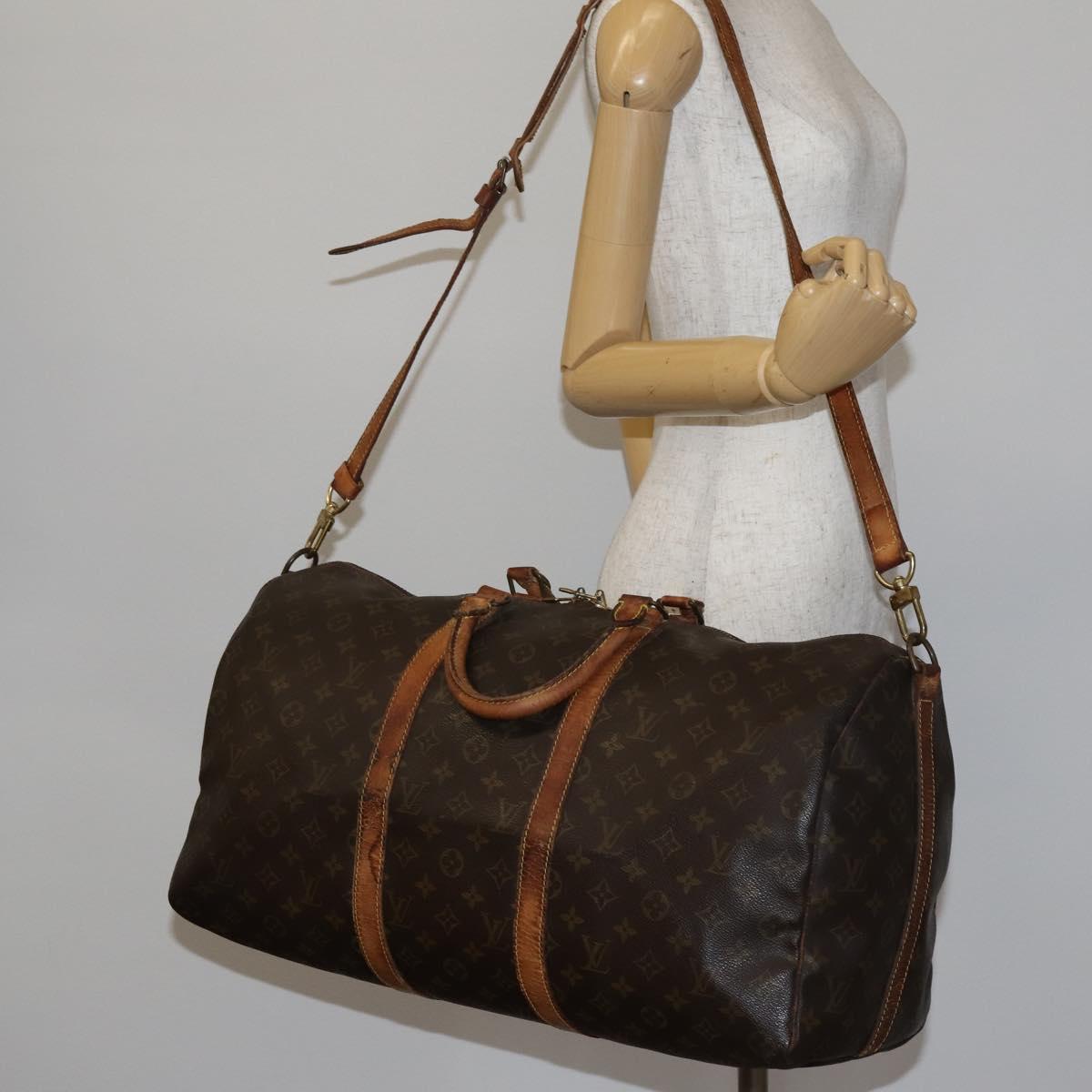 LOUIS VUITTON Monogram Keepall Bandouliere 50 Hand Bag M41416 LV Auth 142280