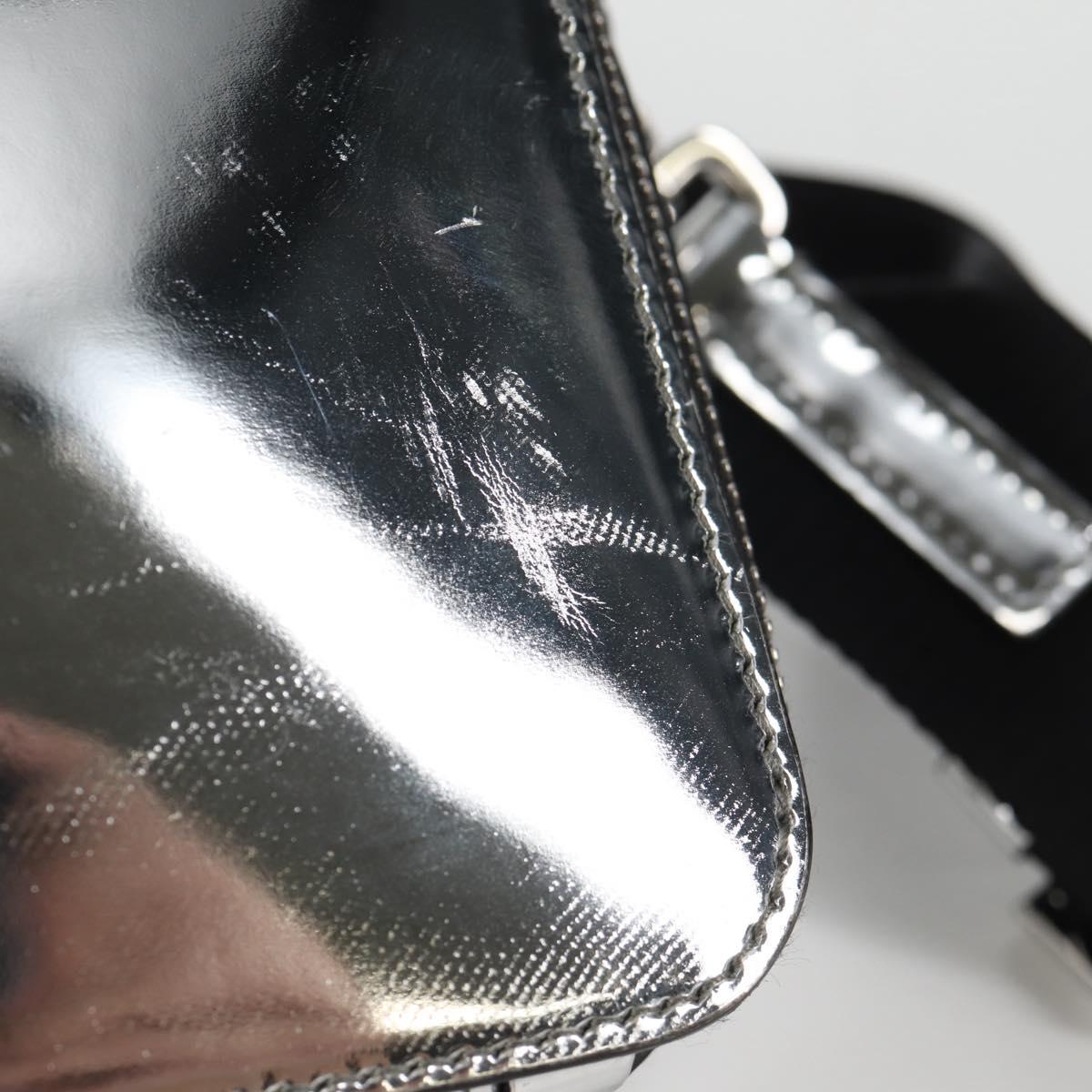 PRADA Shoulder Bag Leather Silver 2VH070 Auth 142285M