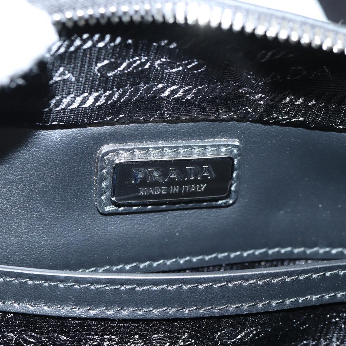 PRADA Shoulder Bag Leather Silver 2VH070 Auth 142285M