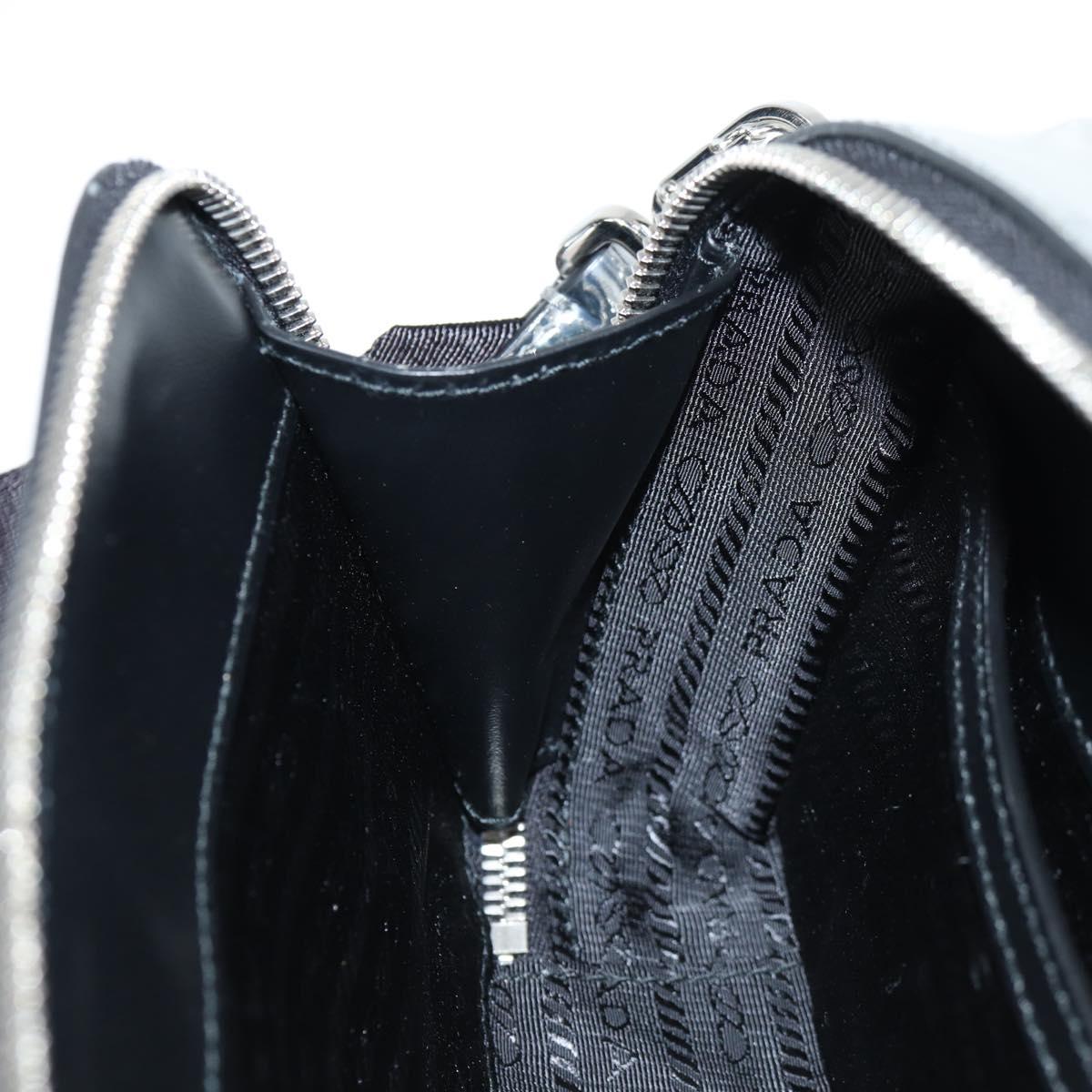 PRADA Shoulder Bag Leather Silver 2VH070 Auth 142285M