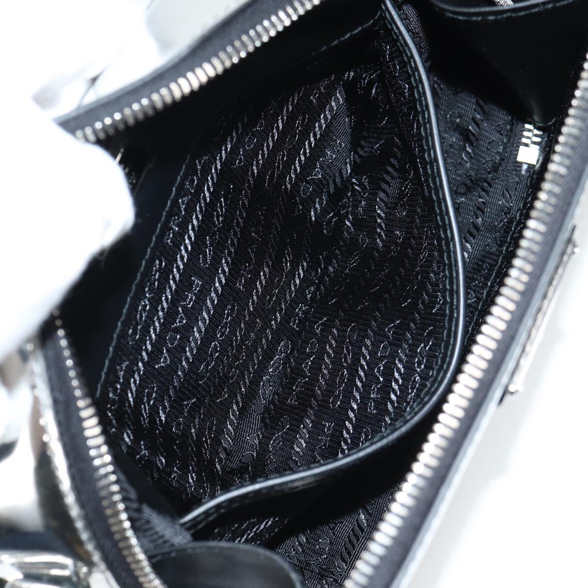 PRADA Shoulder Bag Leather Silver 2VH070 Auth 142285M