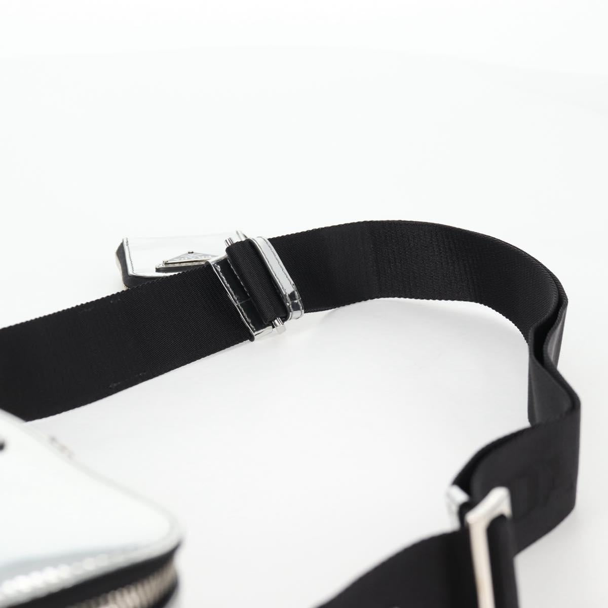 PRADA Shoulder Bag Leather Silver 2VH070 Auth 142285M